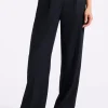 Adelina Women's Linen Blend Wide-Leg Pants, Black - WB0026P