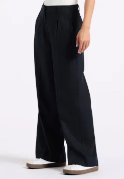 Adelina Women's Linen Blend Wide-Leg Pants, Black - WB0026P