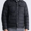 Aiden Men's Quilted Button-Front Jacket, Black - OBMFJ001