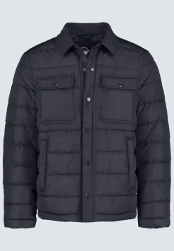 Aiden Men's Quilted Button-Front Jacket, Black - OBMFJ001