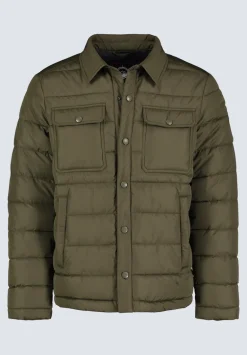 Aiden Men's Quilted Button-Front Jacket, Green - OBMFJ001