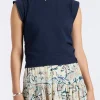 Alanis Women's Sleeveless Top, Navy - KT0206P