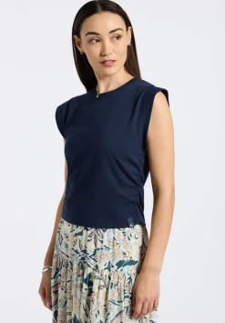 Alanis Women's Sleeveless Top, Navy - KT0206P