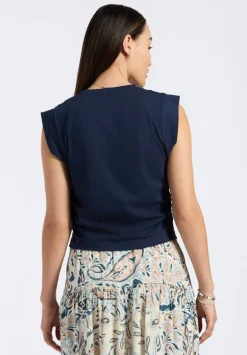 Alanis Women's Sleeveless Top, Navy - KT0206P