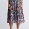 Aletta Women’s Floral Print Long Skirt, Spring Meadow - WS0006P