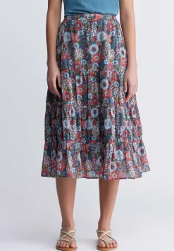 Aletta Women’s Floral Print Long Skirt, Spring Meadow - WS0006P