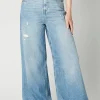 Alice Women's High Rise Super Wide Leg Jeans, Medium Blue - BL15823