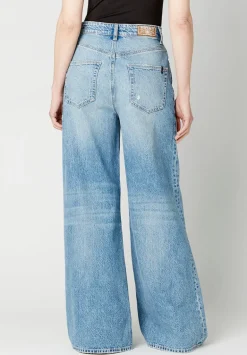 Alice Women's High Rise Super Wide Leg Jeans, Medium Blue - BL15823