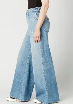Alice Women's High Rise Super Wide Leg Jeans, Medium Blue - BL15823