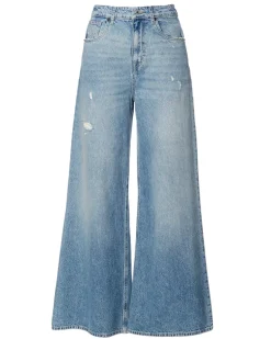 Alice Women's High Rise Super Wide Leg Jeans, Medium Blue - BL15823