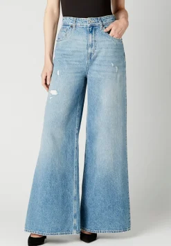 Alice Women's High Rise Super Wide Leg Jeans, Medium Blue - BL15823