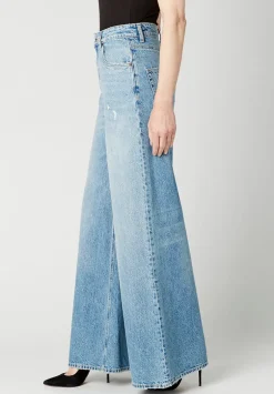 Alice Women's High Rise Super Wide Leg Jeans, Medium Blue - BL15823