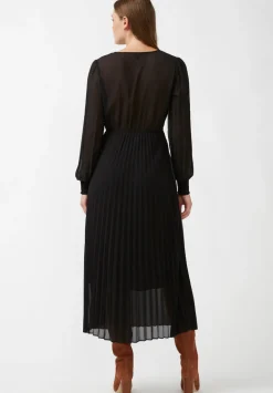 Amalfi Women's Long Sleeve V-neck Dress, Black - WD0018H