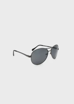 Aviator Sunglasses With Dark Grey Lens - B0001SDGN