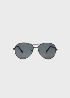 Aviator Sunglasses With Dark Grey Lens - B0001SDGN
