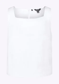 Benedita Women's Sleeveless Linen Top, Off-White - WT0186P