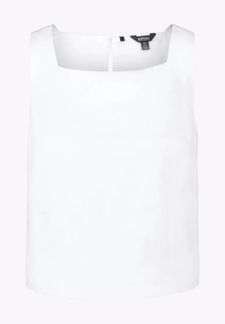 Benedita Women's Sleeveless Linen Top, Off-White - WT0186P