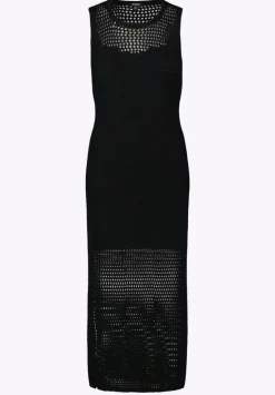 Bronwen Women's Sleeveless Open-Knit Midi Dress, Black - SD0009P