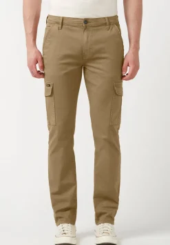 Cargo Joe Men's Straight Leg Pants in Dark Beige - BM22929