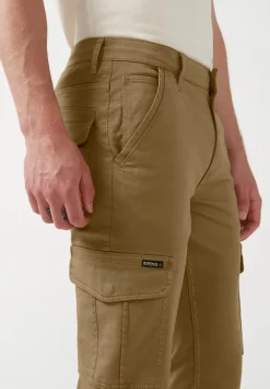 Cargo Joe Men's Straight Leg Pants in Dark Beige - BM22929