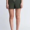 Casiane Women’s drawstring Shorts, Olive Green - WB0004P