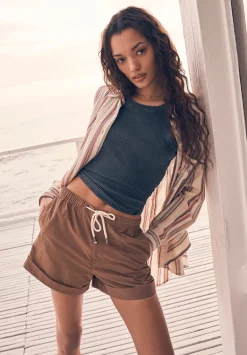 Casiane Women’s drawstring Shorts, Vintage Caramel - WB0004P