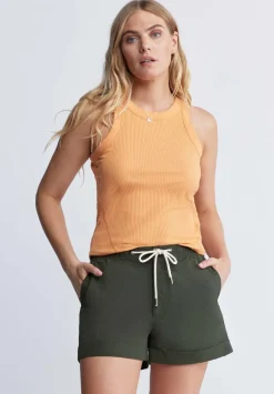 Casiane Women’s drawstring Shorts, Olive Green - WB0004P