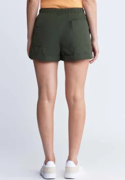 Casiane Women’s drawstring Shorts, Olive Green - WB0004P
