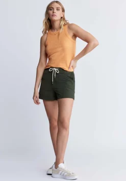 Casiane Women’s drawstring Shorts, Olive Green - WB0004P
