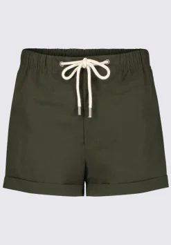 Casiane Women’s drawstring Shorts, Olive Green - WB0004P