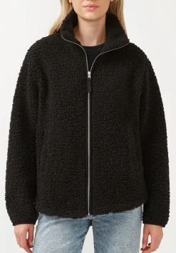 Caterina Women's Full Zip Sherpa Jacket, Black - JK0015F