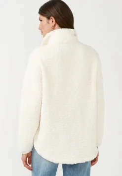 Caterina Women's Full Zip Sherpa Jacket, Marled Oatmeal - JK0015F