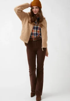 Caterina Women's Full Zip Sherpa Jacket, Vintage Caramel - JK0015F