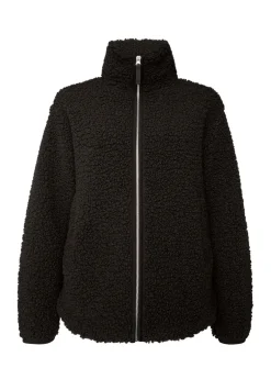 Caterina Women's Full Zip Sherpa Jacket, Black - JK0015F