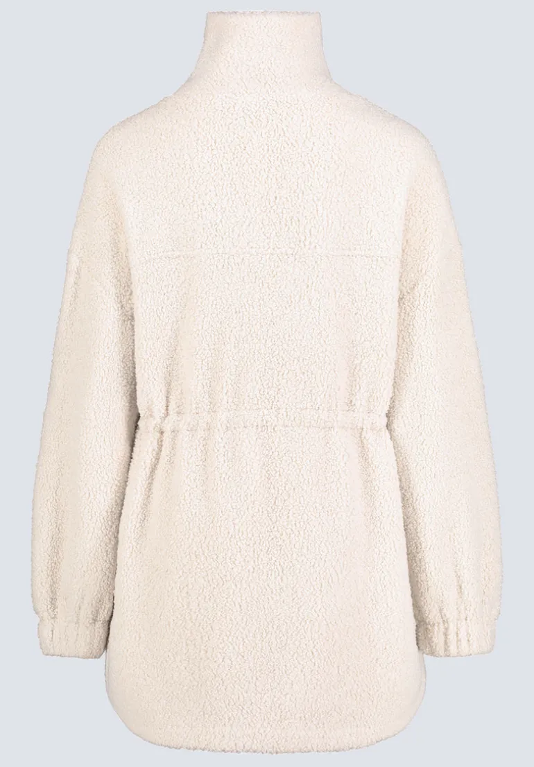 Citra Women's Cinch-Waist Full-Zip Sherpa Coat, Oatmeal - JK0038F