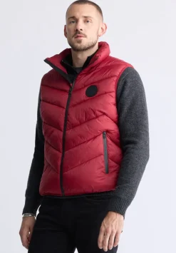 Davies Men's Puffer Vest, Chilli - OBMEF007