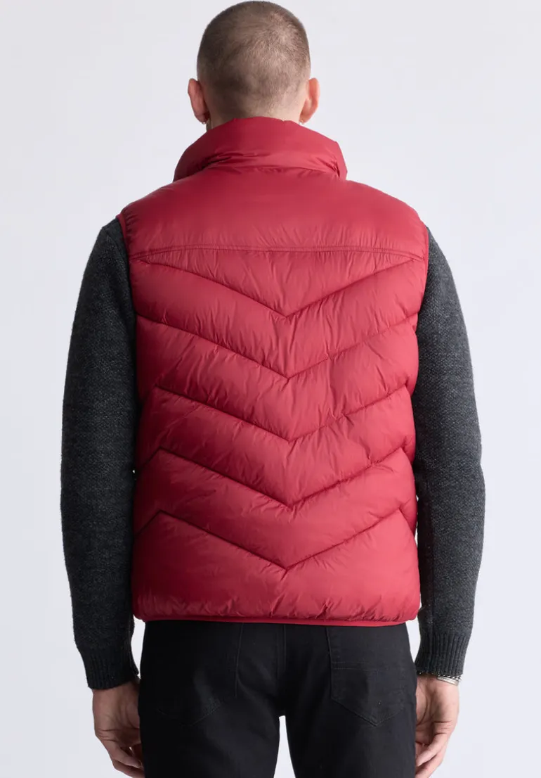 Davies Men's Puffer Vest, Chilli - OBMEF007