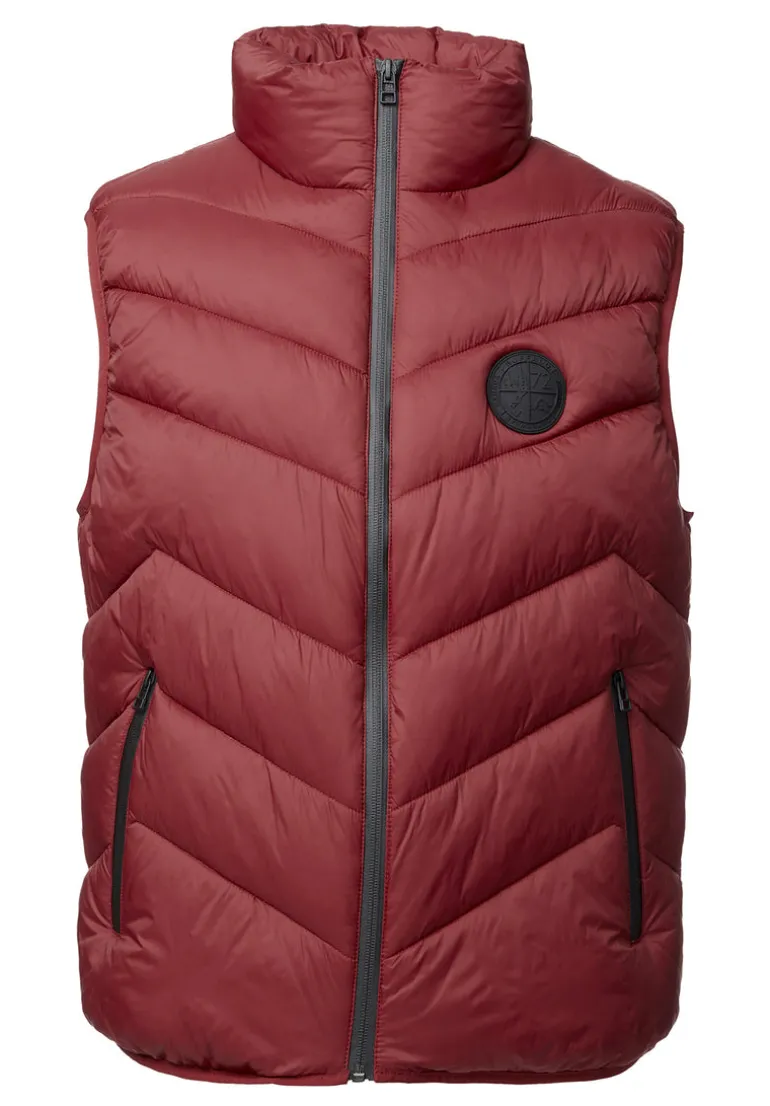 Davies Men's Puffer Vest, Chilli - OBMEF007
