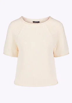 Devora Women’s Light Knit Short-Sleeve Sweater, Parchment - SW0115P