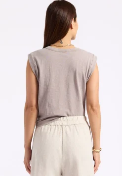 Elayne Women’s Sleeveless Top, Driftwood Brown - KT0230P