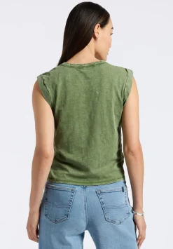 Elayne Women’s Sleeveless Top, Bronze Green - KT0230P