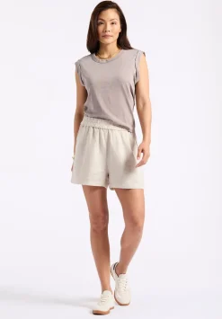 Elayne Women’s Sleeveless Top, Driftwood Brown - KT0230P