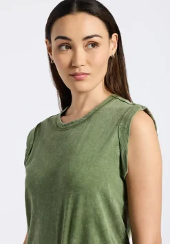 Elayne Women’s Sleeveless Top, Bronze Green - KT0230P