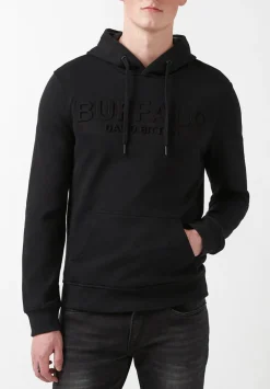Fadol Men's Embossed Logo Hooded Sweatshirt, Black - BPM13610V