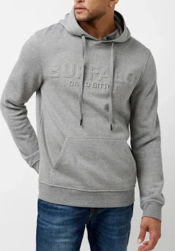 Fadol Men's Embossed Logo Hooded Sweatshirt, Light Heather Grey - BPM13610V
