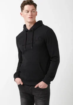 Fadol Men's Embossed Logo Hooded Sweatshirt, Black - BPM13610V