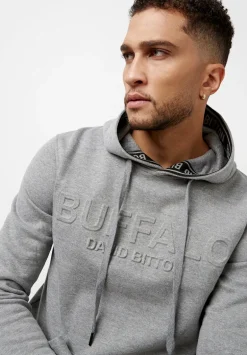 Fadol Men's Embossed Logo Hooded Sweatshirt, Light Heather Grey - BPM13610V