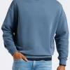 Famke Men's Relaxed Crewneck Sweatshirt, Mirage Blue - BM24541