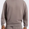 Famke Men's Relaxed Crewneck Sweatshirt, Driftwood Brown - BM24541