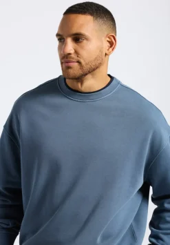 Famke Men's Relaxed Crewneck Sweatshirt, Mirage Blue - BM24541